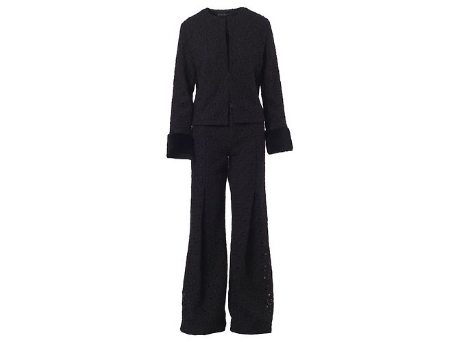 Autre Marque Sternenwoll-Spitzen-Set Schwarz