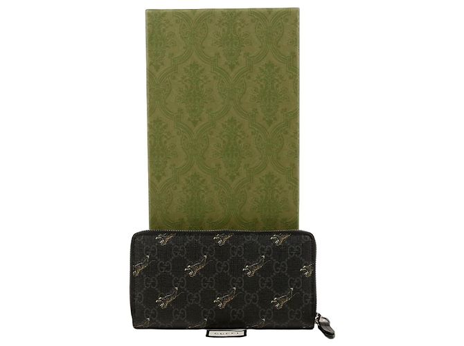Gucci Cartera Larga con Impresión de Tigre Negro