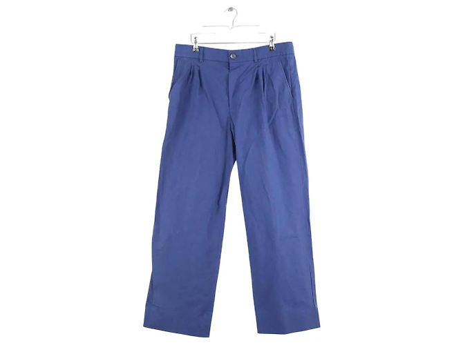 Gucci Blaue gerade Baumwollhose