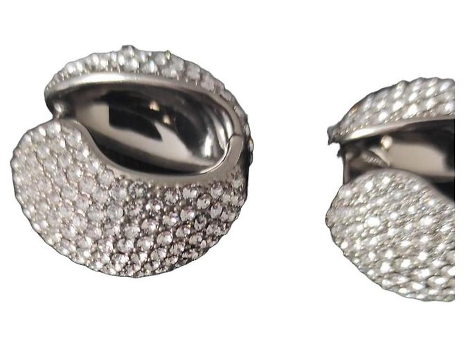 Brincos XL Coperni com logo e cristais prateados Prata