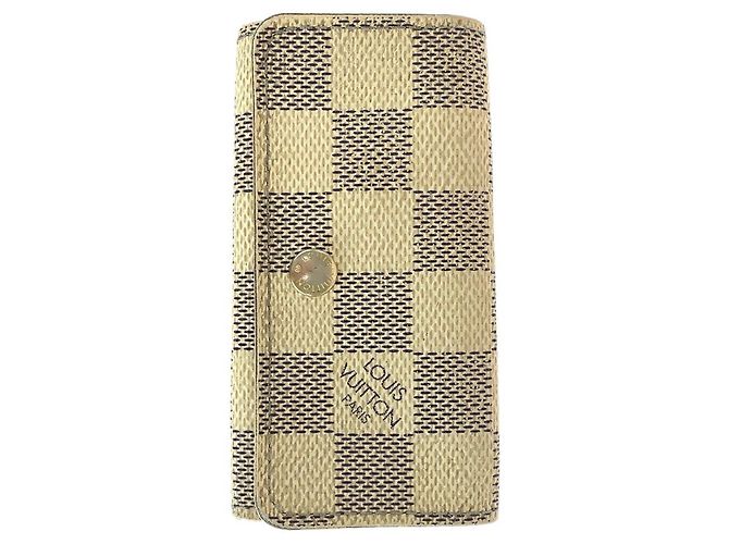 Louis Vuitton Multicles 4 Damier Azur Key Case White Grey