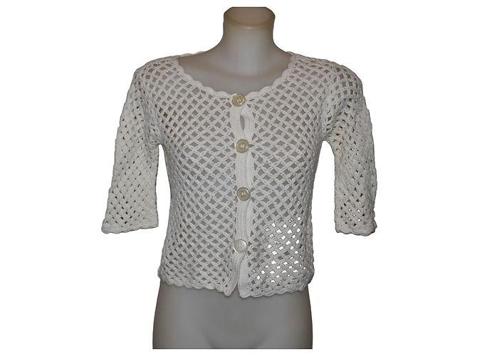 Cárdigan de algodón blanco D&G M 