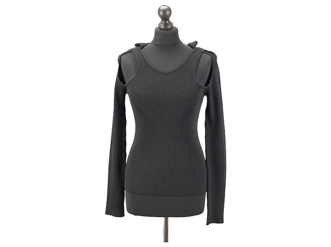 Coperni Schwarze Langarmbluse mit Cut Out Details