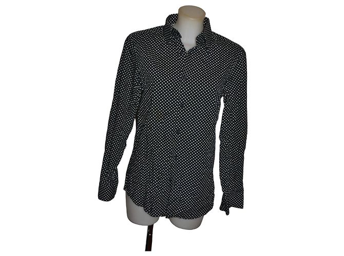 Camisa Givenchy de algodão com estampa de bolinhas preto e branco