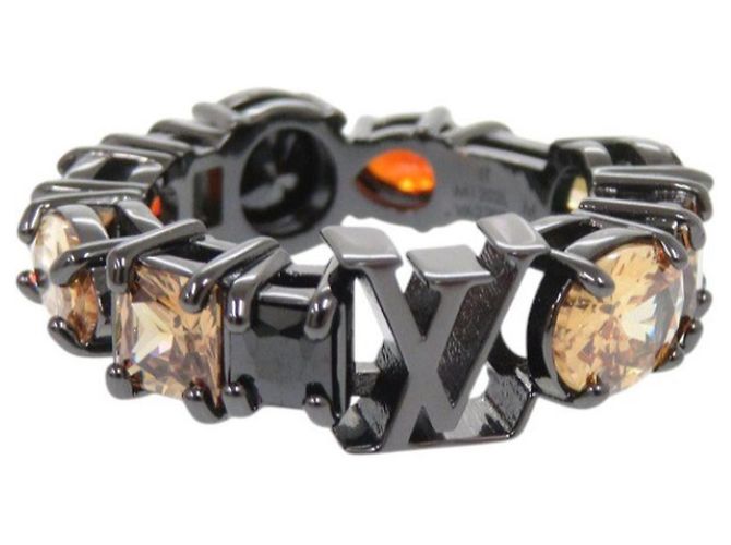 Anillo de banda de metal negro Louis Vuitton