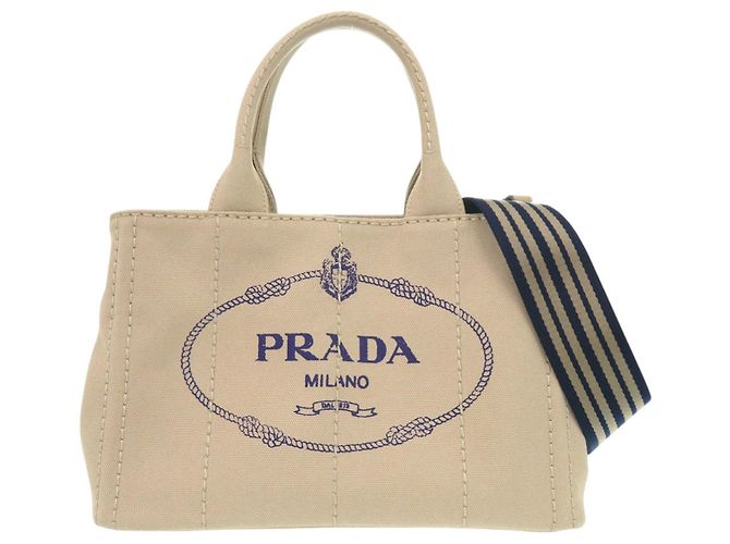 Borsa Mini Tote Canapa Prada Beige 