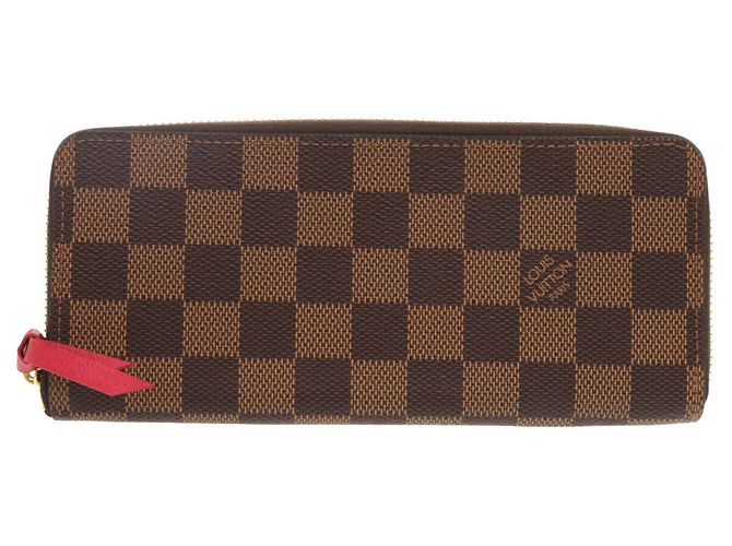 Cartera Larga Clemence Damier Louis Vuitton Castaño Damier ebene