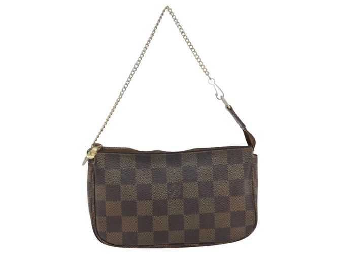Mini pochette accessori Damier Canvas Louis Vuitton Marrone