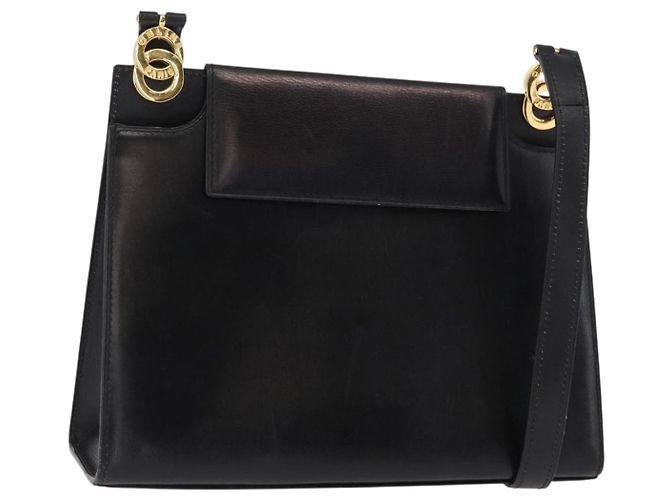 Céline Borsa a Spalla CELINE Circle in Pelle Nera e Oro Auth 161116 Nero D'oro