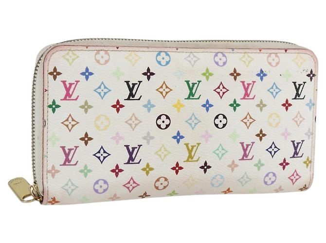 Carteira Zippy Monograma Multicolorido Louis Vuitton Branca M60241 Auth LV 162714 Branco