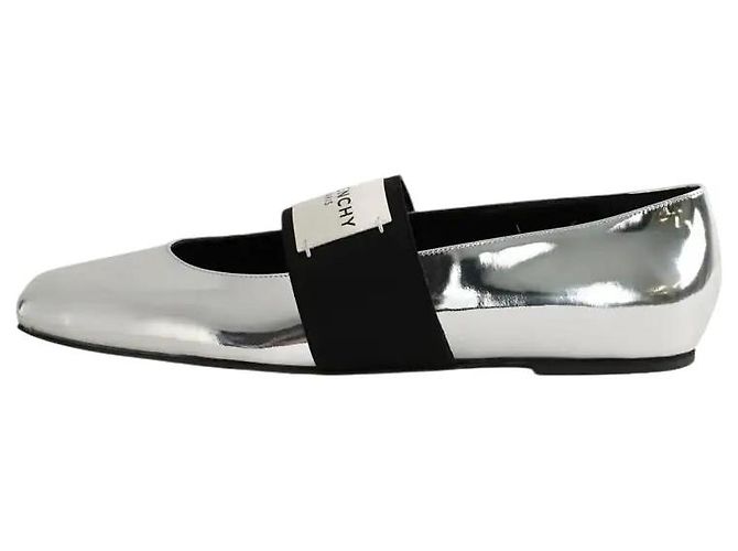 Givenchy Bailarinas de couro prateadas Prata