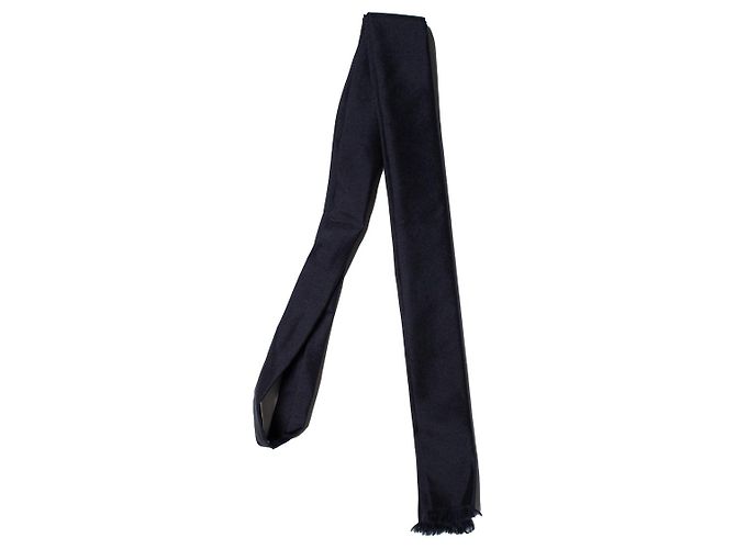 Cravatta nera Saint Laurent con bordi grezzi Nero