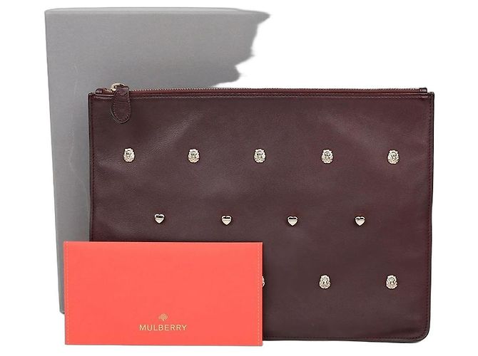 Bolso Mulberry Collar Stud de cuero burdeos