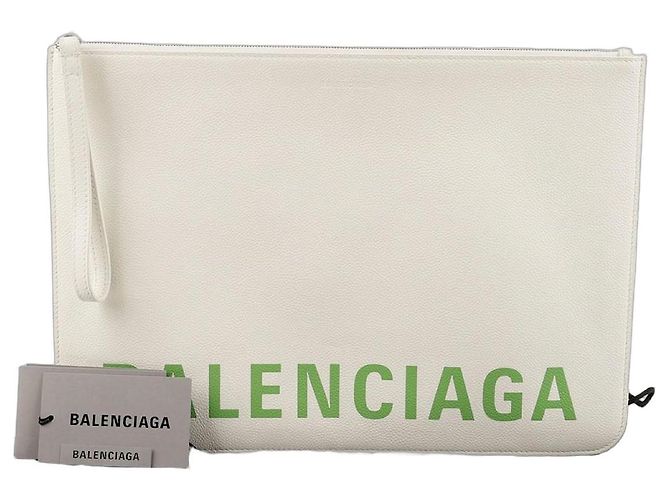 Balenciaga Logo Clutch Grün