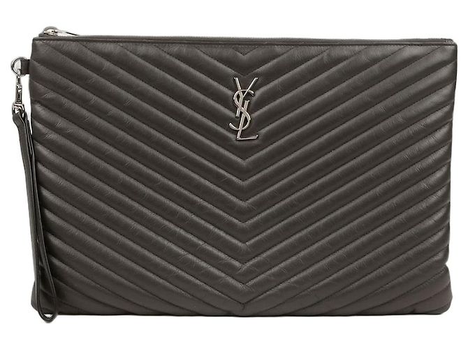 Saint Laurent Clutch Porta Documenti Monogram Marrone