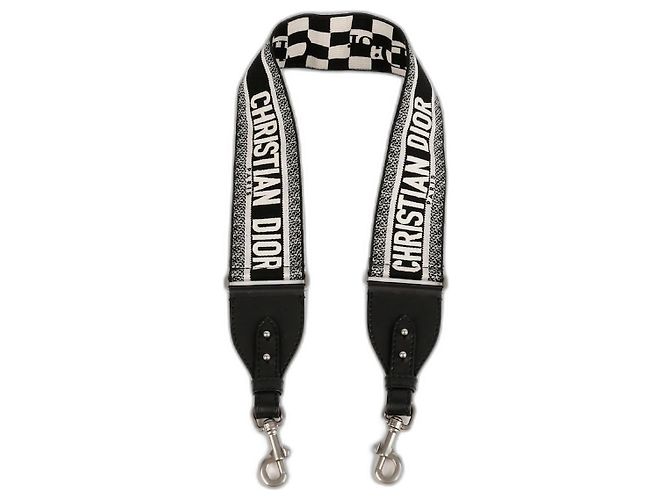 Dior Houndstooth Ring Shoulder Strap Black