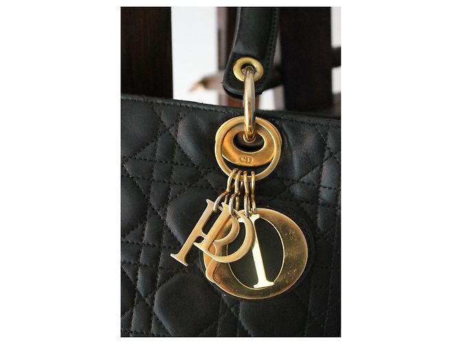 Dior Lady Dior Borsa in pelle nera Nero