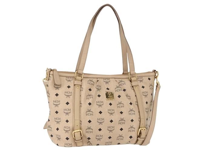 MCM Vintage Visetos Tote bag Canvas Beige 