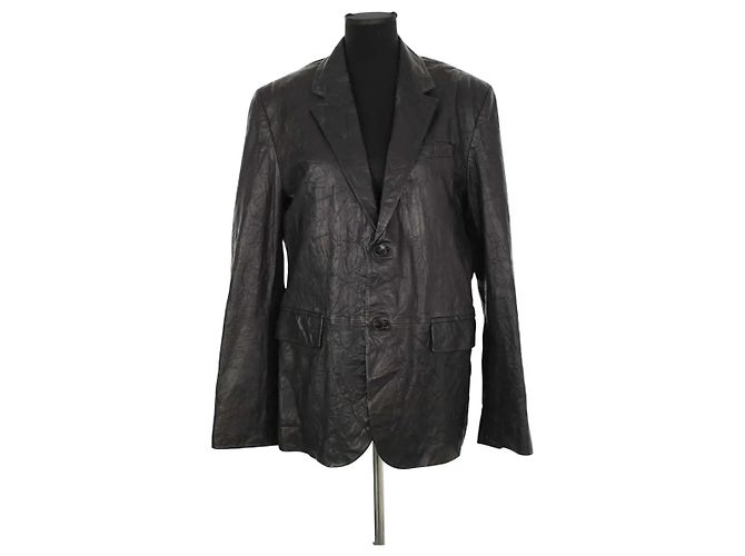Zadig & Voltaire Schwarzer Leder Mantel