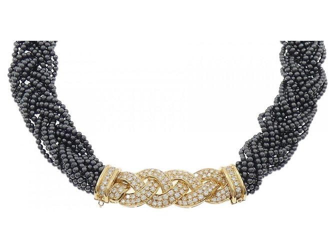 Collana di Diamanti Van Cleef & Arpels Nero Argento D'oro 