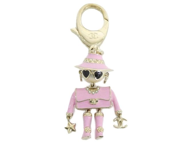 Portachiavi Chanel ABG014 Nero Rosa Bianco