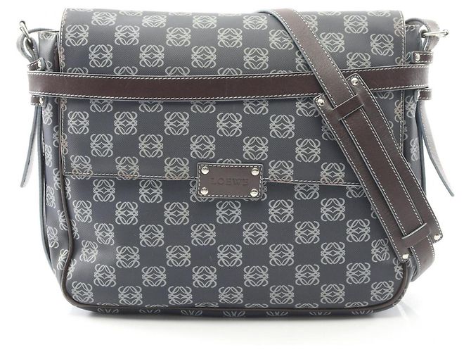 Bolsa de Ombro Anagram Loewe Marrom Azul