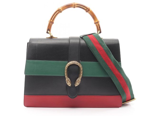Borsa Gucci Bamboo Dionysus Nero Rosso Verde