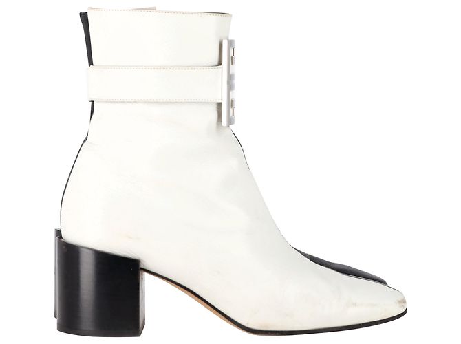 Givenchy 4G Two-Toned Ankle Boots in White and Black Leather