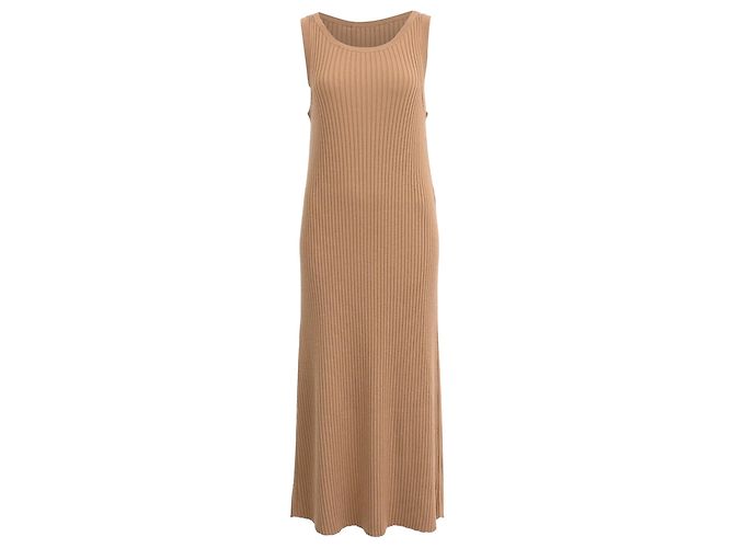 Vestido midi de lã marrom canelado Chloé Vermelho