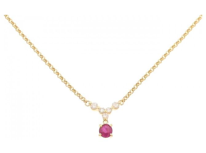 Autre Marque Collana in Rubino e Diamanti Au750 D'oro