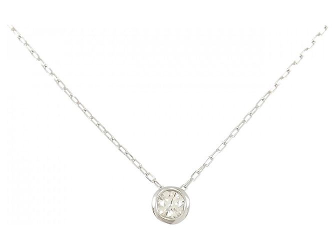 Autre Marque Diamant-Halskette Pt900 Pt850 Silber