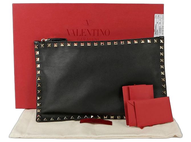 Valentino Rockstud Clutch Schwarz