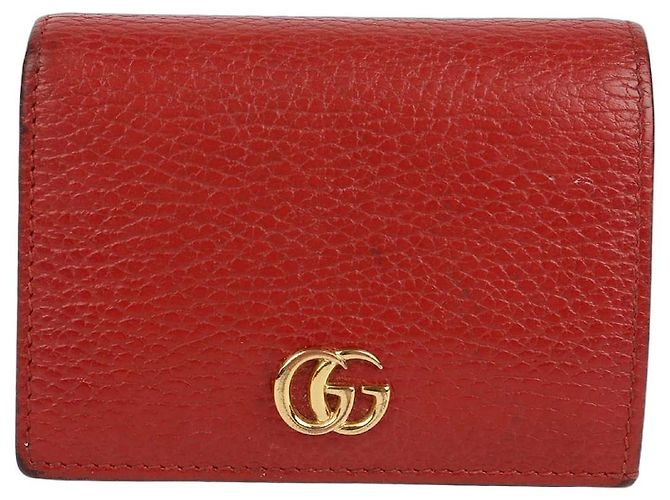 Gucci GG Marmont Card Case Wallet Red