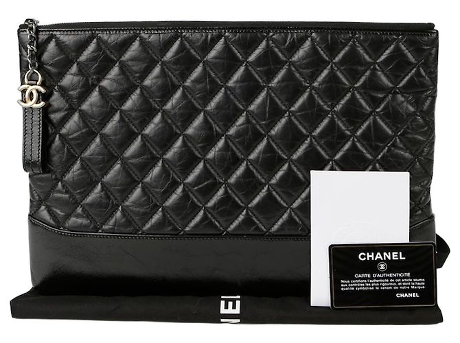 Chanel Gabrielle Große Clutch Schwarz