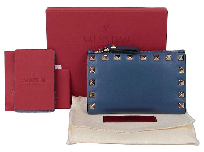 Valentino Rockstud Card Holder Blue