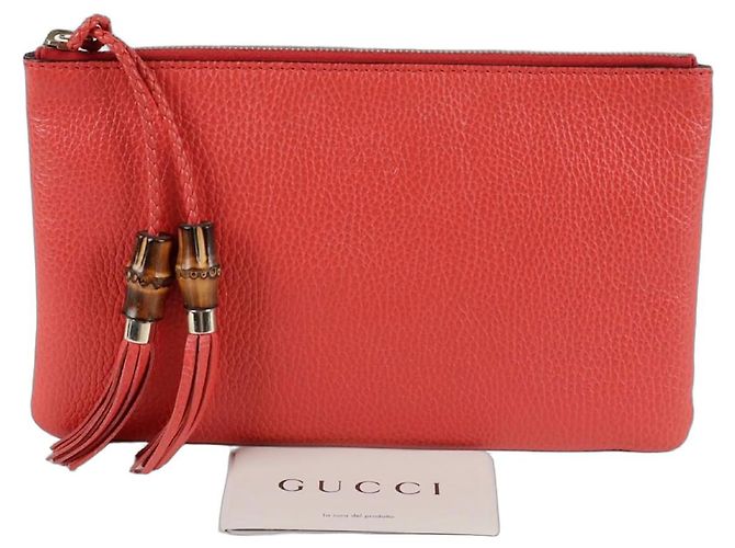 Bamboo Gucci Bambus-Beutel mit Quaste Rot