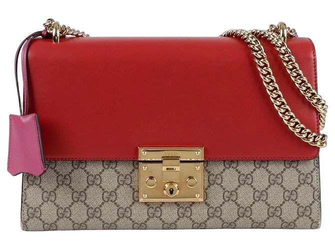 Gucci Medium Padlock Shoulder Bag Red