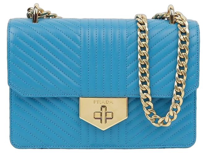 Prada Diagram Ketten Schulter-Crossbody-Tasche Blau