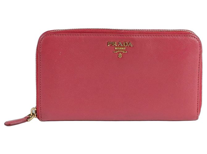 Saffiano Prada Carteira com zíper Rosa
