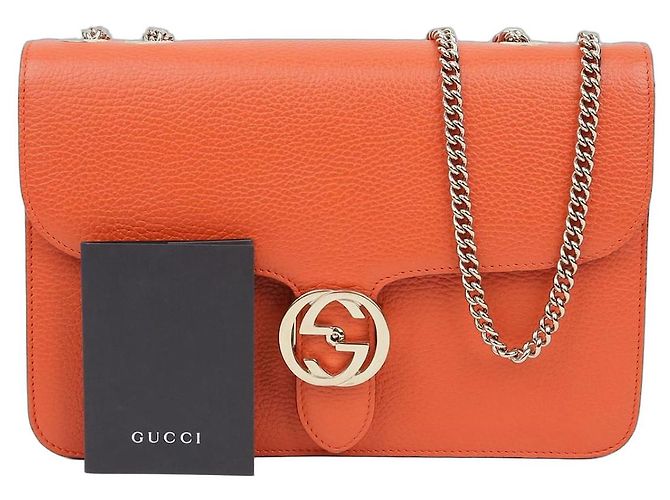 Gucci Interlocking Medium Chain Shoulder Bag Orange