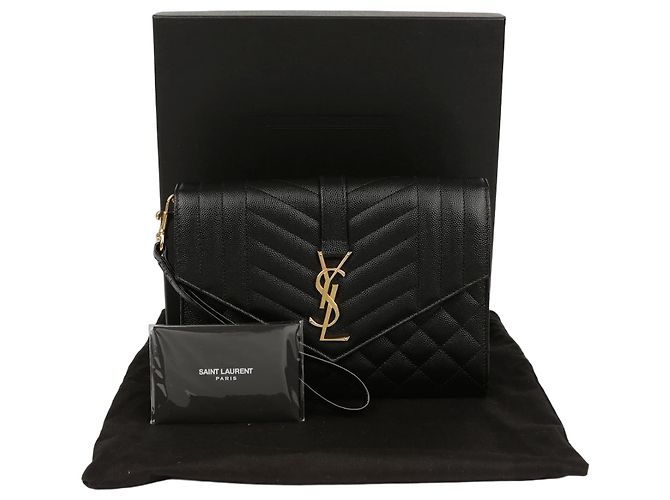 Saint Laurent Pochette Envelope Matelassé Mix Nero