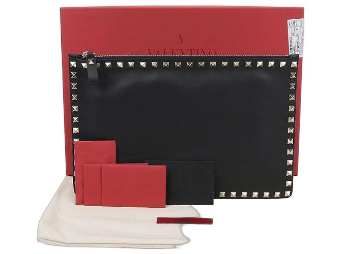 Valentino Rockstud Clutch Schwarz