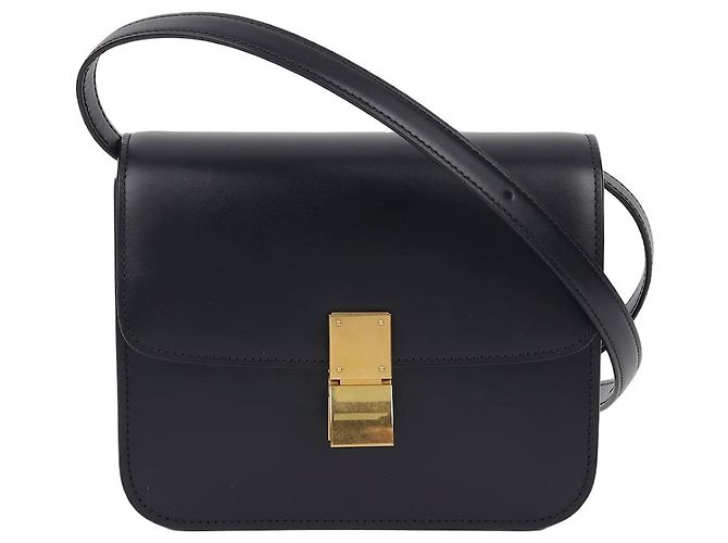 Classic Box Céline Klassische kleine Schultertasche Schwarz 