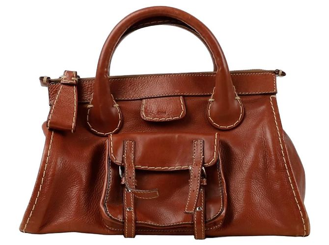 Chloé Borsa Tote Edith Marrone Pelle