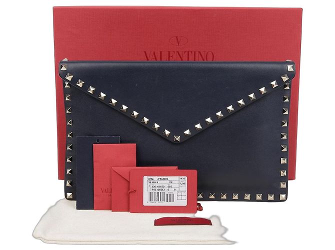 Valentino Clutch Rockstud Blu 
