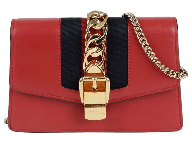 Gucci Mini borsa a tracolla con catena Rosso