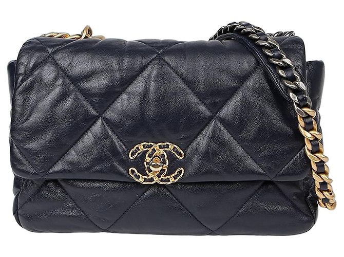 Chanel Large Tote Shoulder Bag Blue