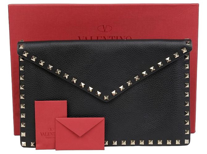 Valentino Clutch Envelope Rockstud Nero 