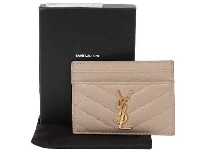 Saint Laurent Monogram Card Case Brown