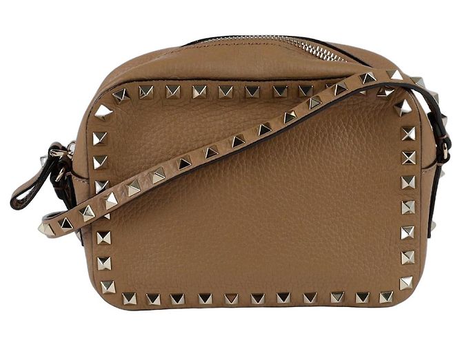 Valentino Bolsa de Ombro Rockstud Marrom